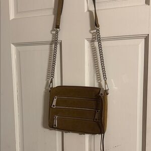 Rebecca Minkoff Tan Crossbody Bag with Silver Chains